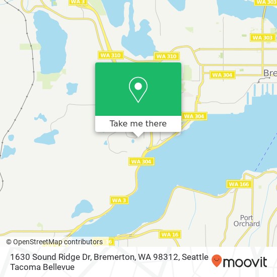 Mapa de 1630 Sound Ridge Dr, Bremerton, WA 98312