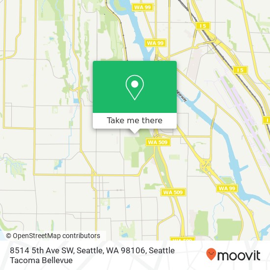 Mapa de 8514 5th Ave SW, Seattle, WA 98106