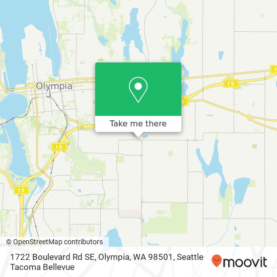 Mapa de 1722 Boulevard Rd SE, Olympia, WA 98501