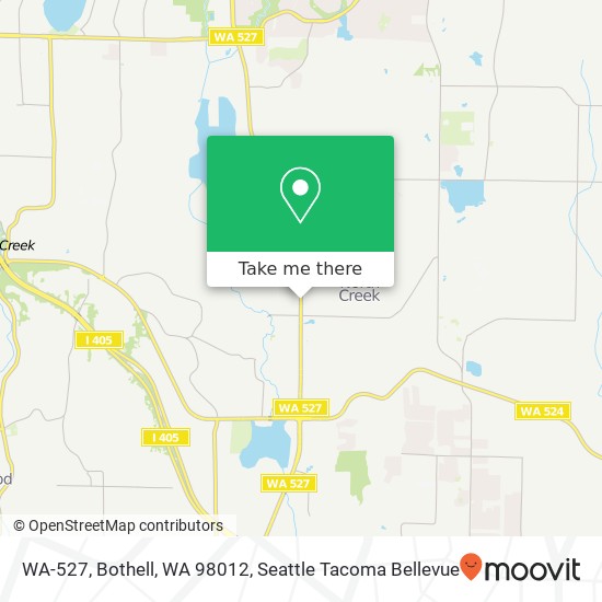 WA-527, Bothell, WA 98012 map