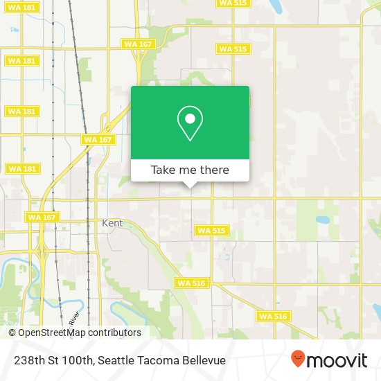 Mapa de 238th St 100th, Kent, WA 98031