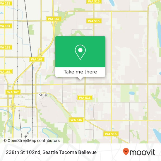 Mapa de 238th St 102nd, Kent, WA 98031