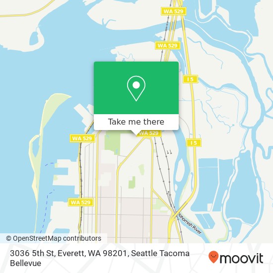Mapa de 3036 5th St, Everett, WA 98201