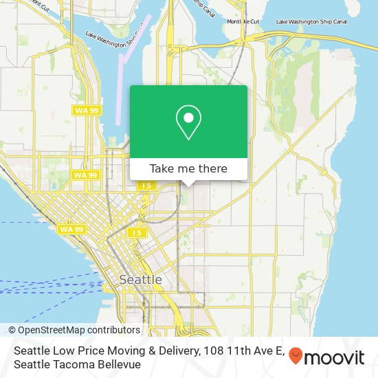 Mapa de Seattle Low Price Moving & Delivery, 108 11th Ave E
