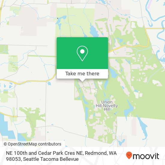 NE 100th and Cedar Park Cres NE, Redmond, WA 98053 map