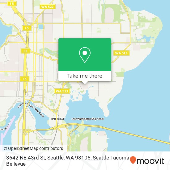 Mapa de 3642 NE 43rd St, Seattle, WA 98105