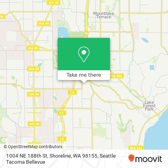 Mapa de 1004 NE 188th St, Shoreline, WA 98155