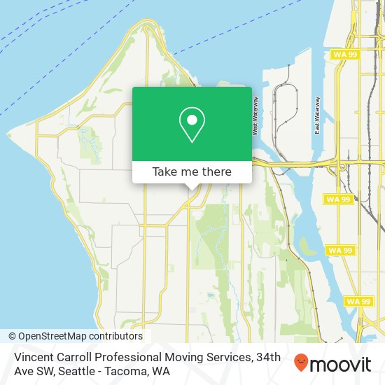 Mapa de Vincent Carroll Professional Moving Services, 34th Ave SW