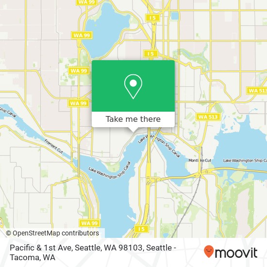 Mapa de Pacific & 1st Ave, Seattle, WA 98103