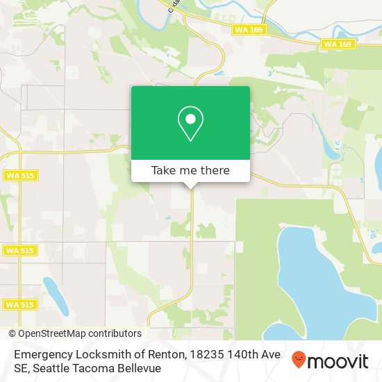 Mapa de Emergency Locksmith of Renton, 18235 140th Ave SE