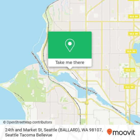 Mapa de 24th and Market St, Seattle (BALLARD), WA 98107