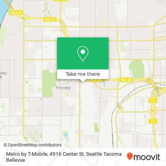 Mapa de Metro by T-Mobile, 4916 Center St