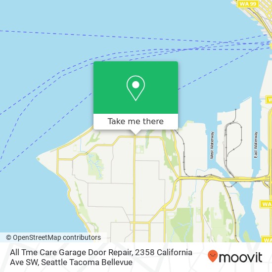 All Tme Care Garage Door Repair, 2358 California Ave SW map