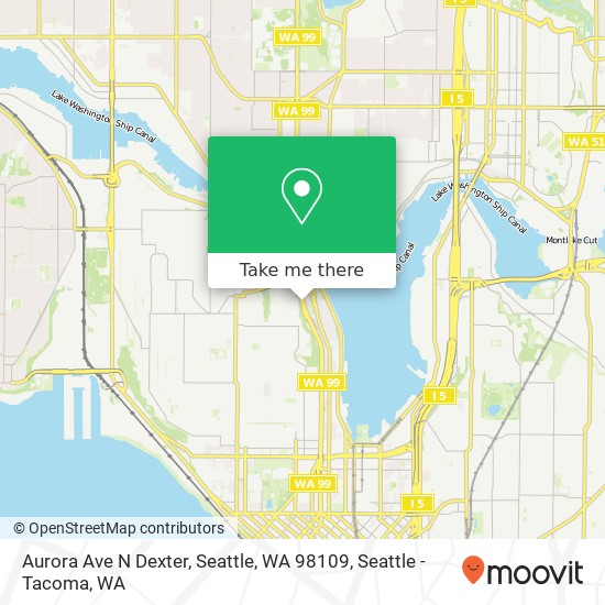 Mapa de Aurora Ave N Dexter, Seattle, WA 98109