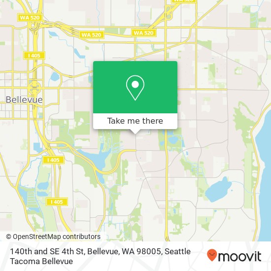 140th and SE 4th St, Bellevue, WA 98005 map