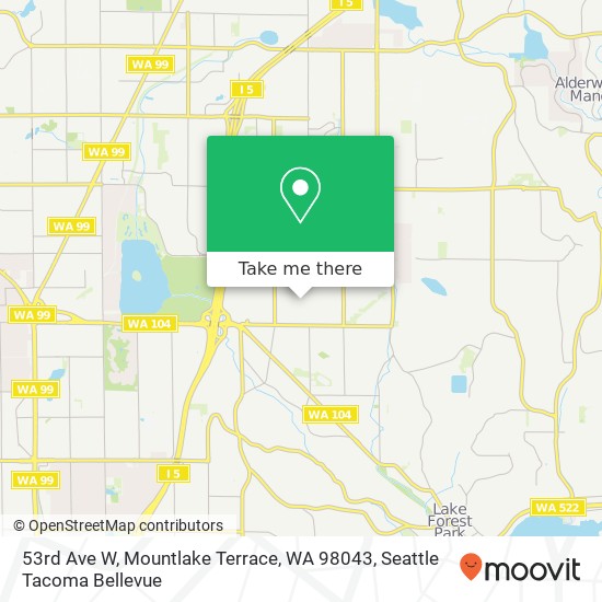 53rd Ave W, Mountlake Terrace, WA 98043 map