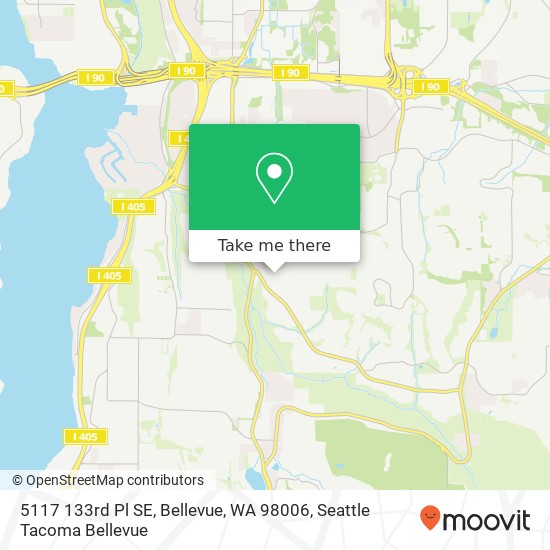 Mapa de 5117 133rd Pl SE, Bellevue, WA 98006