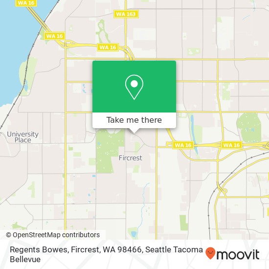 Mapa de Regents Bowes, Fircrest, WA 98466