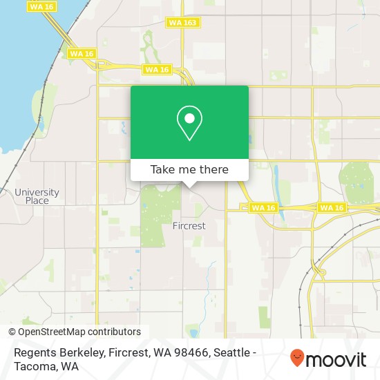 Mapa de Regents Berkeley, Fircrest, WA 98466