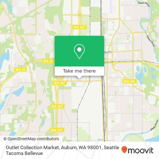 Mapa de Outlet Collection Market, Auburn, WA 98001