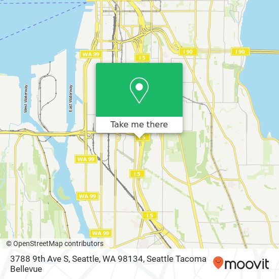 Mapa de 3788 9th Ave S, Seattle, WA 98134