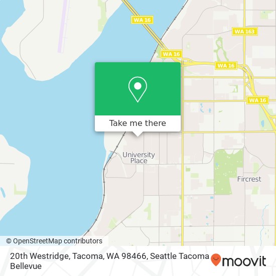 Mapa de 20th Westridge, Tacoma, WA 98466