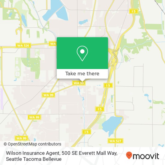 Mapa de Wilson Insurance Agent, 500 SE Everett Mall Way
