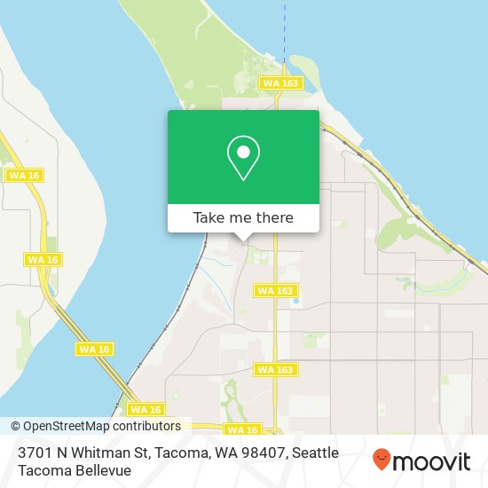 Mapa de 3701 N Whitman St, Tacoma, WA 98407