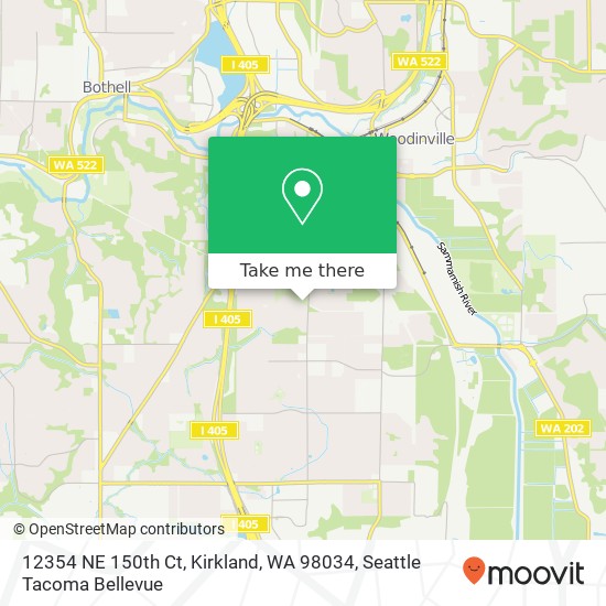 Mapa de 12354 NE 150th Ct, Kirkland, WA 98034