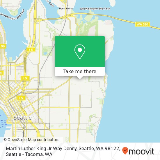 Mapa de Martin Luther King Jr Way Denny, Seattle, WA 98122