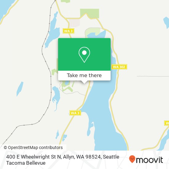 Mapa de 400 E Wheelwright St N, Allyn, WA 98524