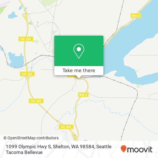 Mapa de 1099 Olympic Hwy S, Shelton, WA 98584