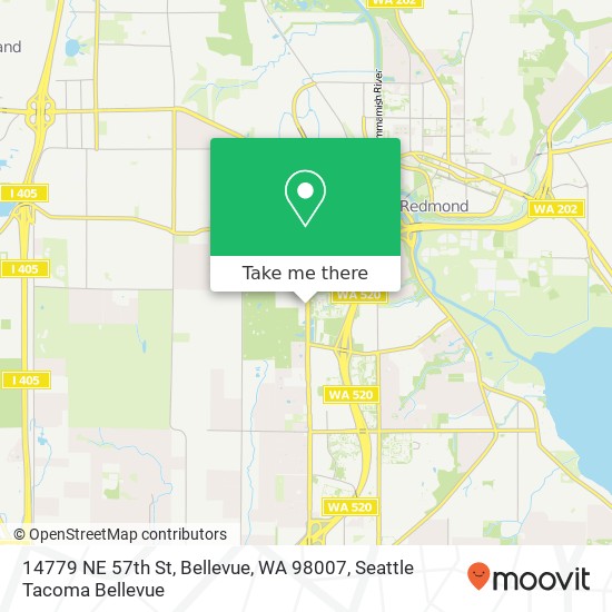 Mapa de 14779 NE 57th St, Bellevue, WA 98007