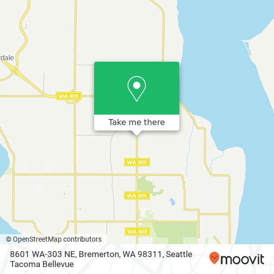 Mapa de 8601 WA-303 NE, Bremerton, WA 98311