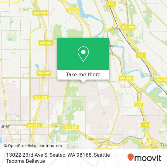 Mapa de 13022 23rd Ave S, Seatac, WA 98168