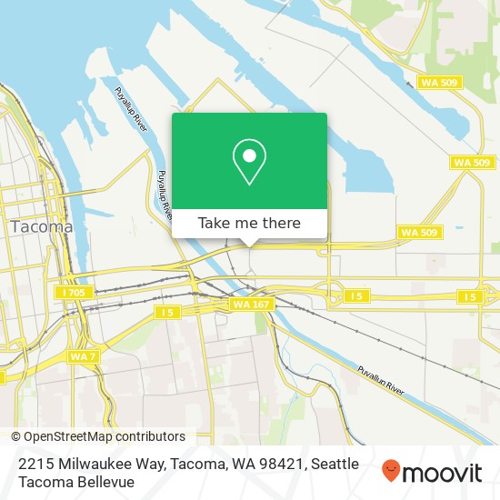 Mapa de 2215 Milwaukee Way, Tacoma, WA 98421