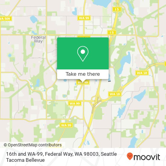 16th and WA-99, Federal Way, WA 98003 map