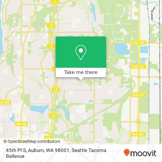 Mapa de 45th Pl S, Auburn, WA 98001