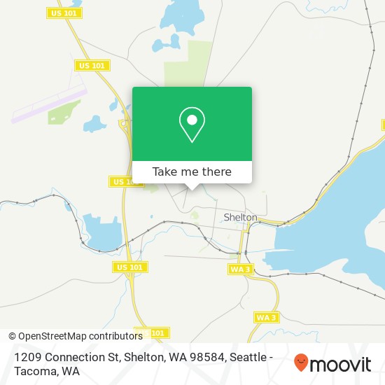 Mapa de 1209 Connection St, Shelton, WA 98584