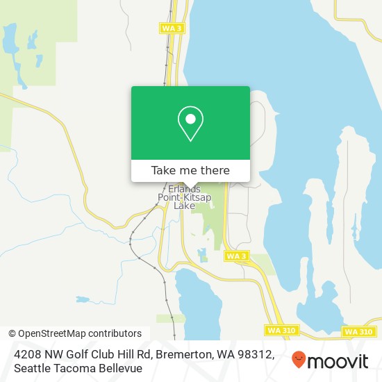 Mapa de 4208 NW Golf Club Hill Rd, Bremerton, WA 98312