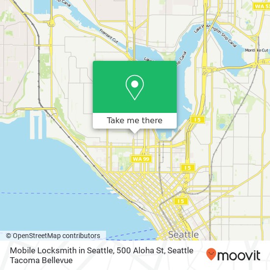 Mobile Locksmith in Seattle, 500 Aloha St map