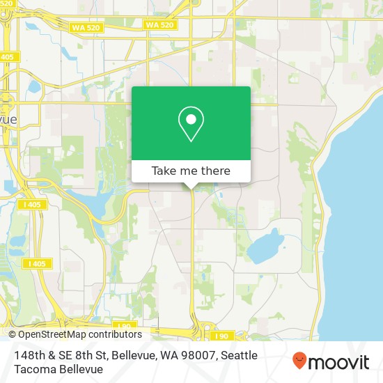 Mapa de 148th & SE 8th St, Bellevue, WA 98007