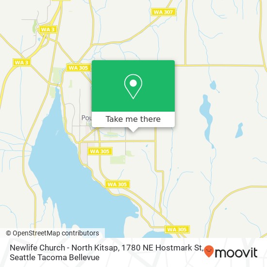 Mapa de Newlife Church - North Kitsap, 1780 NE Hostmark St