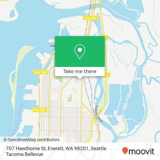 Mapa de 707 Hawthorne St, Everett, WA 98201