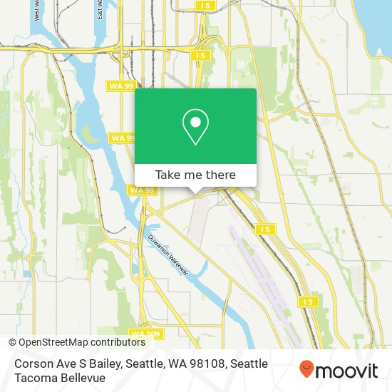 Mapa de Corson Ave S Bailey, Seattle, WA 98108