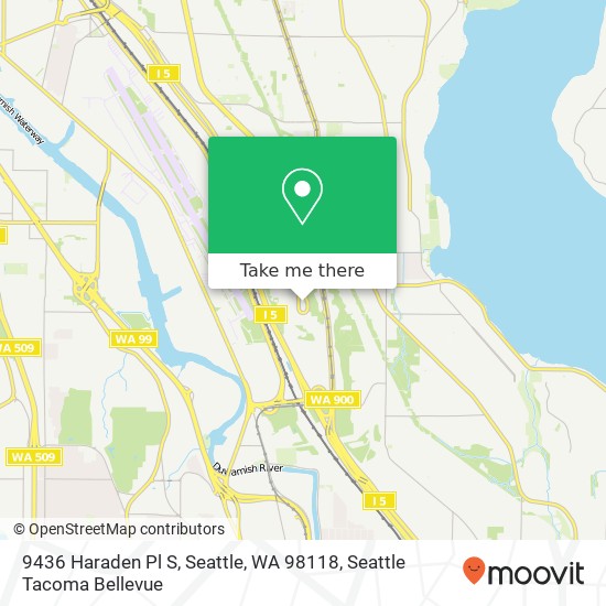 Mapa de 9436 Haraden Pl S, Seattle, WA 98118