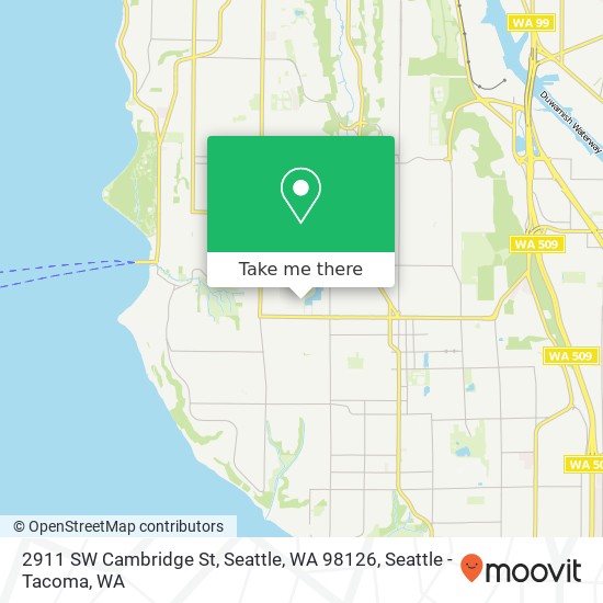 Mapa de 2911 SW Cambridge St, Seattle, WA 98126