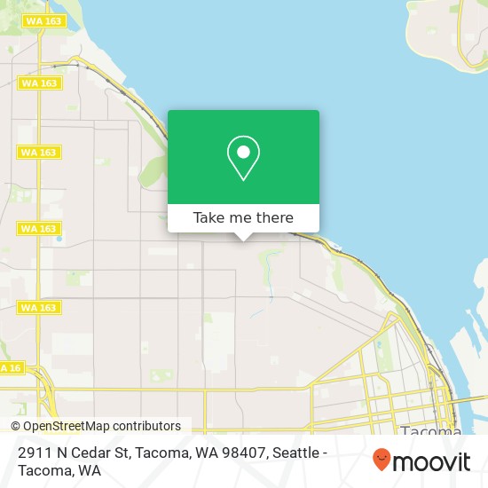 Mapa de 2911 N Cedar St, Tacoma, WA 98407