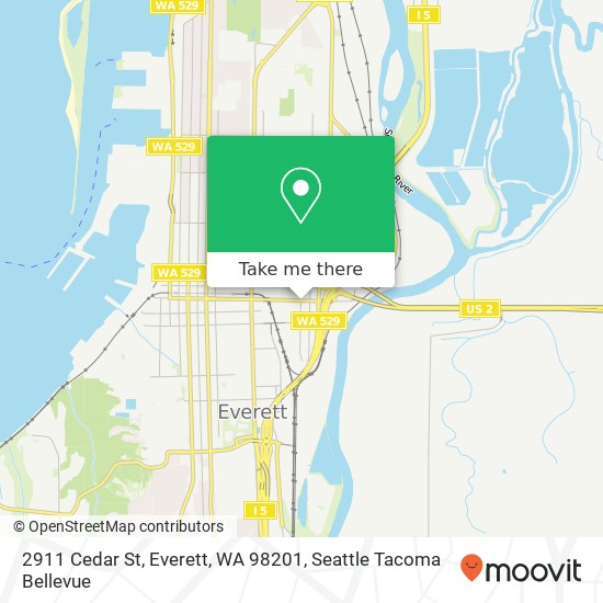 Mapa de 2911 Cedar St, Everett, WA 98201