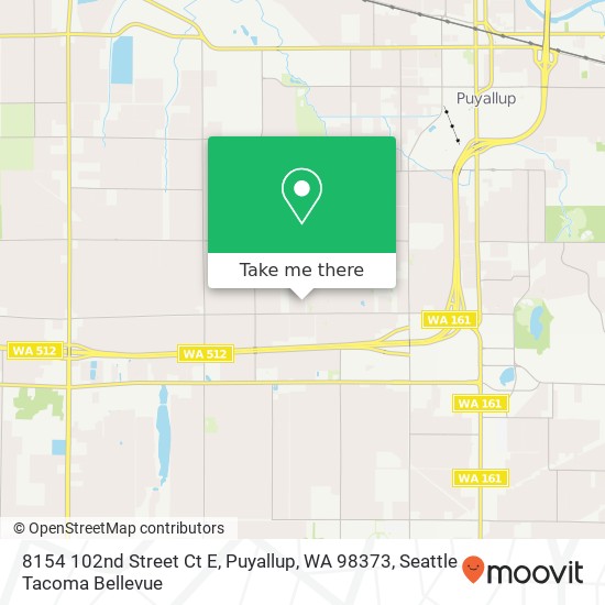 Mapa de 8154 102nd Street Ct E, Puyallup, WA 98373